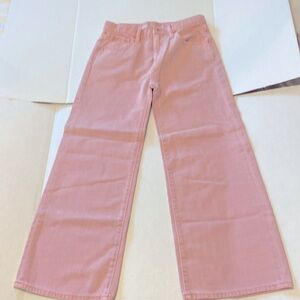1 pair of high rise baggy wide leg jeans that are such a cute shade of pink